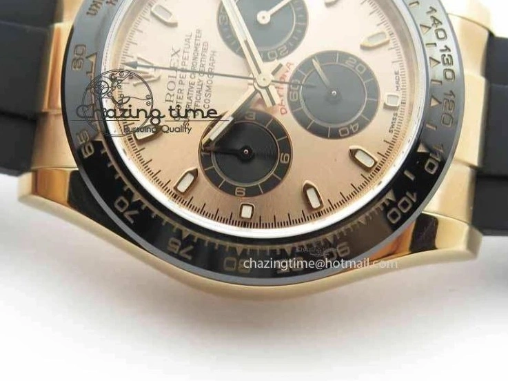 MiroTime 0316 RelaxedFit Daytona 116515 Noob 1:1 Best Edition Rose Gold Dial On Black Rubber Strap A7750(Free Extra Strap) 3740